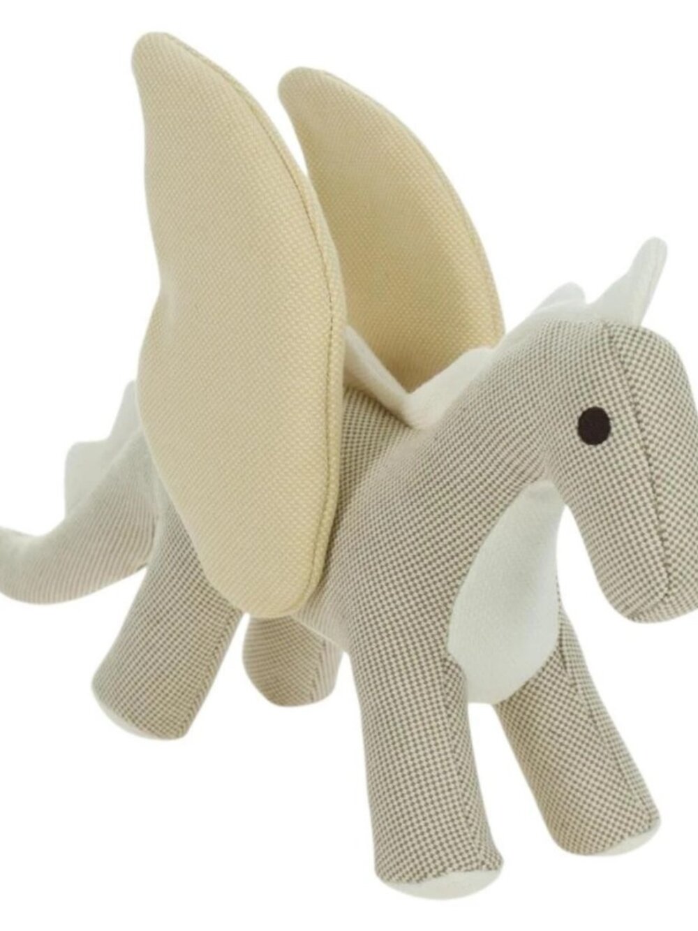 HERMES Epope Dragon Stuffed Canvas Light Beige Ivory Auth BAZ459M